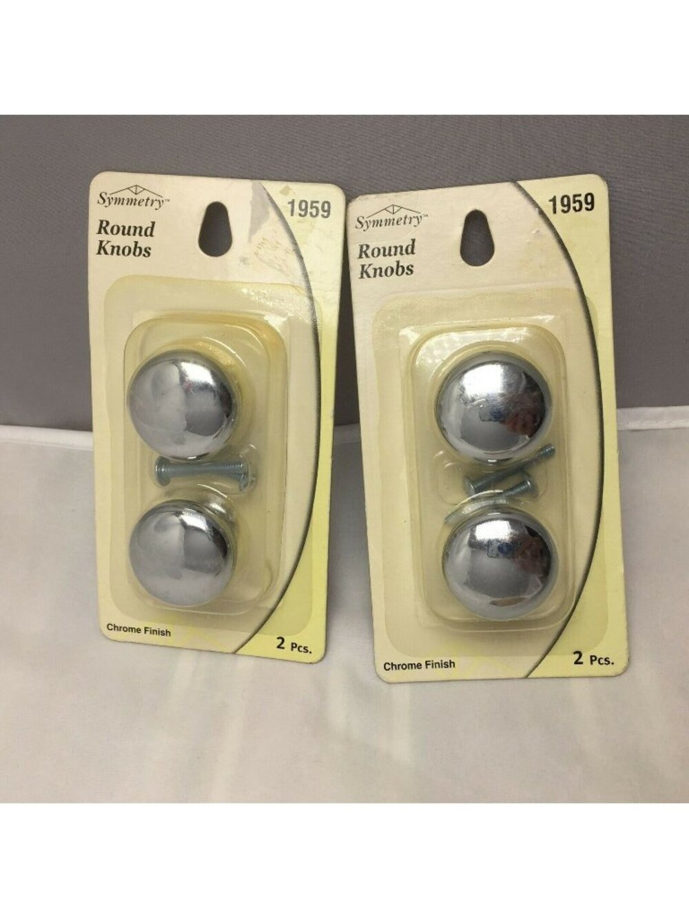 Symmetry Round Chrome Knobs 2 Pcs Easy Install Hardware Included